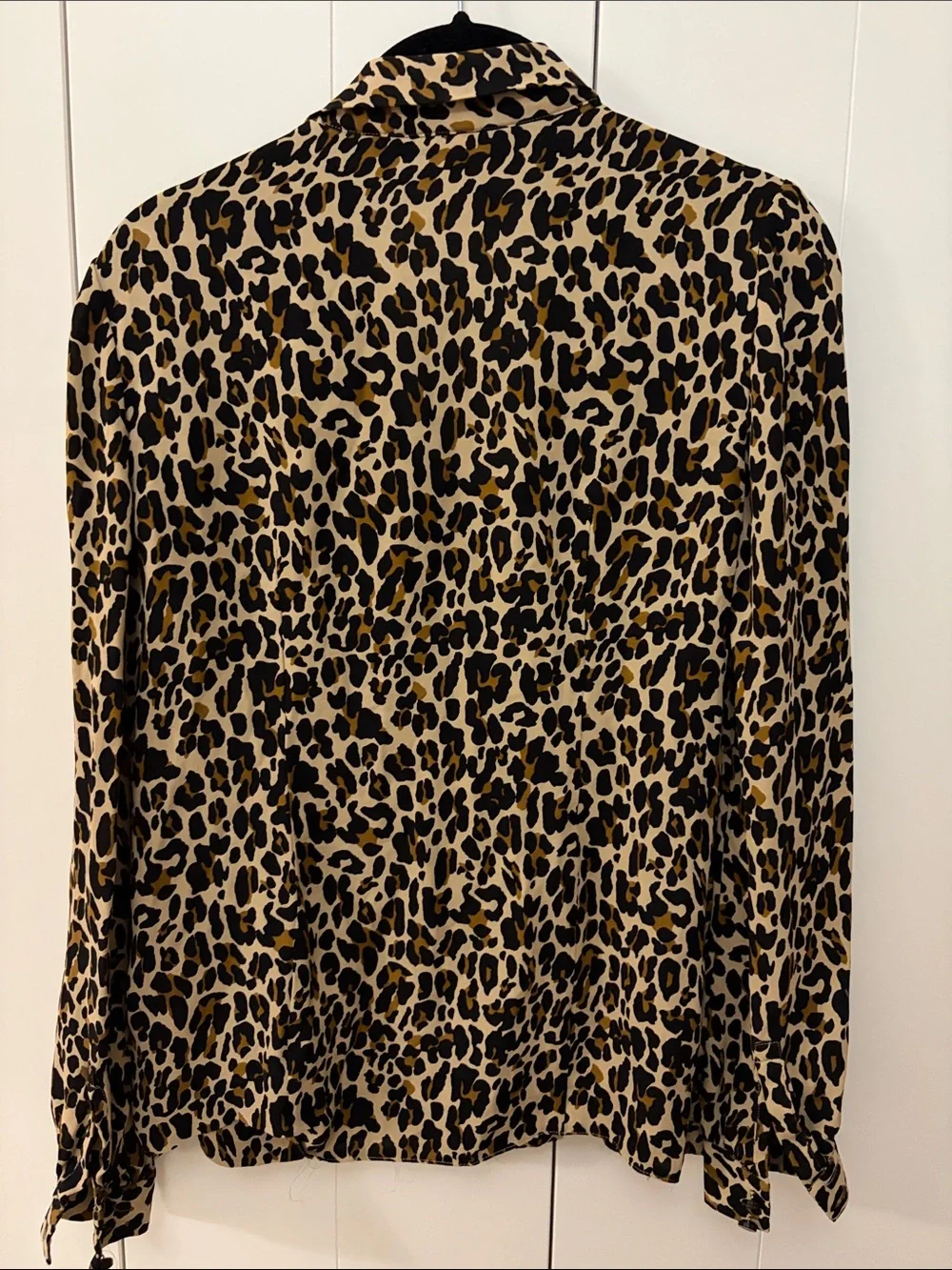 Tory Burch Leopard-Print 100% Silk Top in Beige, Black, Brown